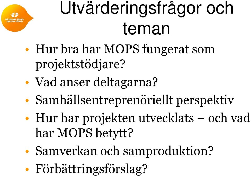 Samhällsentreprenöriellt perspektiv Hur har projekten