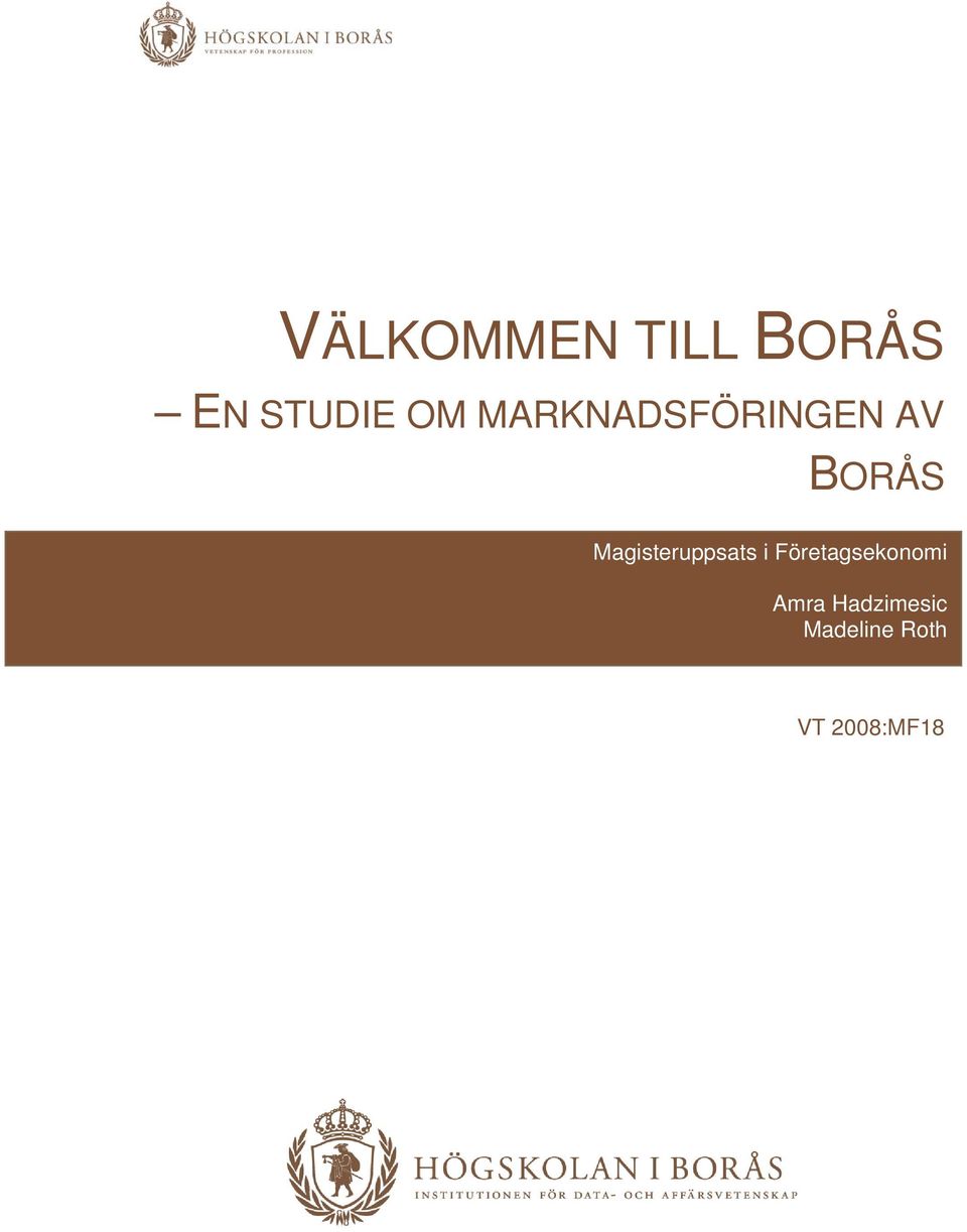 Magisteruppsats i Företagsekonomi