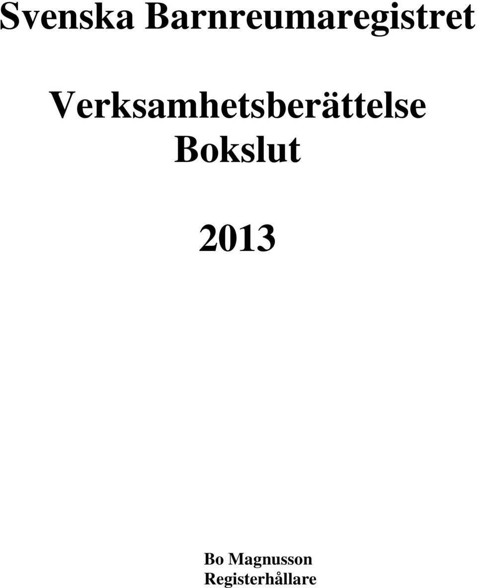 Verksamhetsberättelse