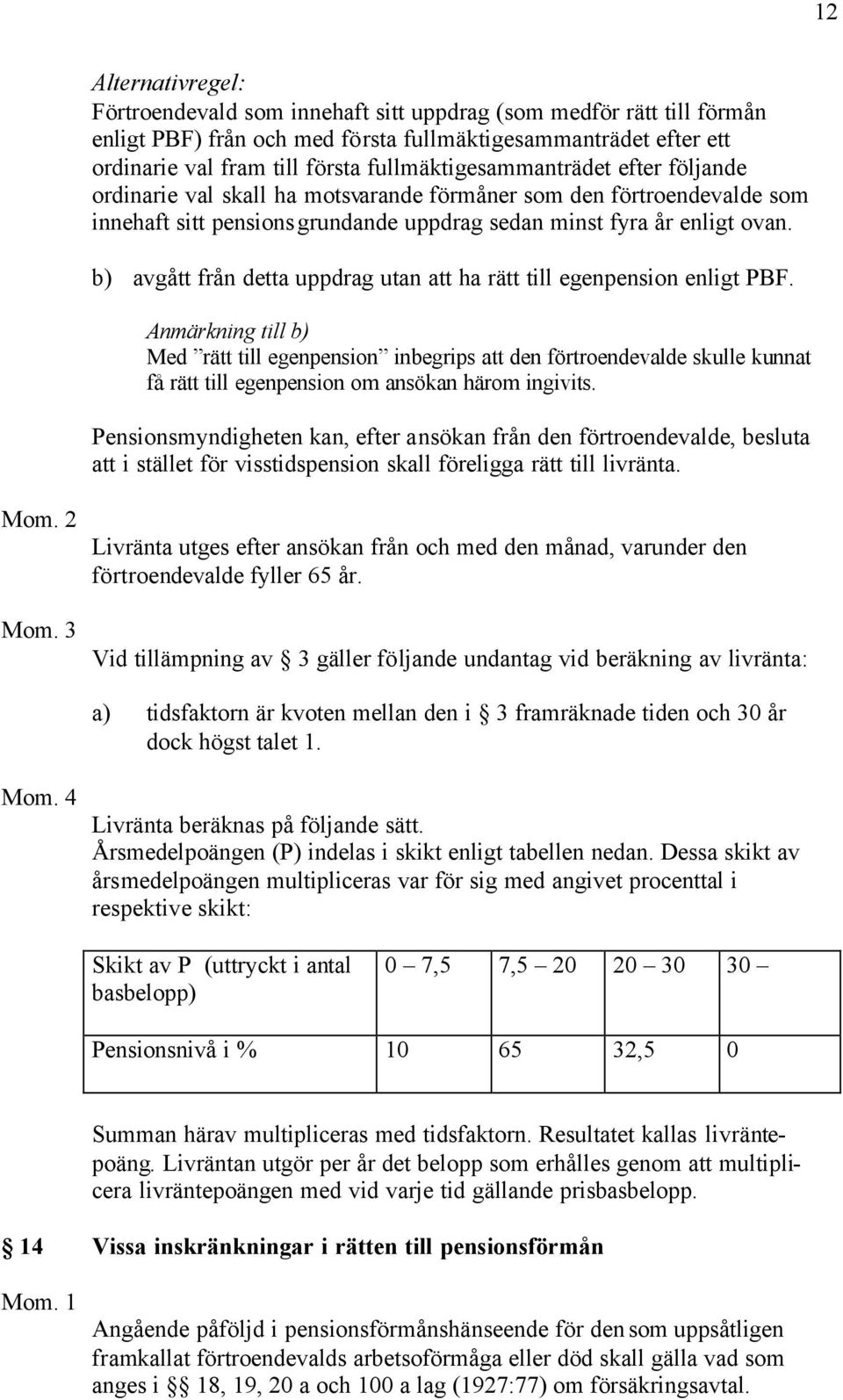 b) avgått från detta uppdrag utan att ha rätt till egenpension enligt PBF.