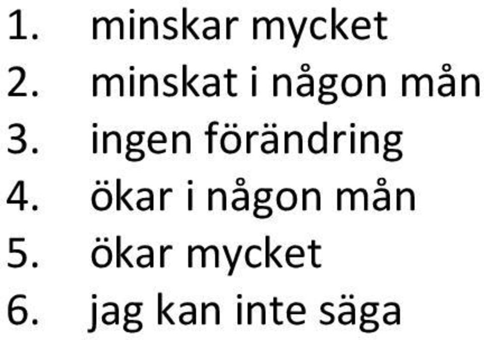 ingen förändring 4.