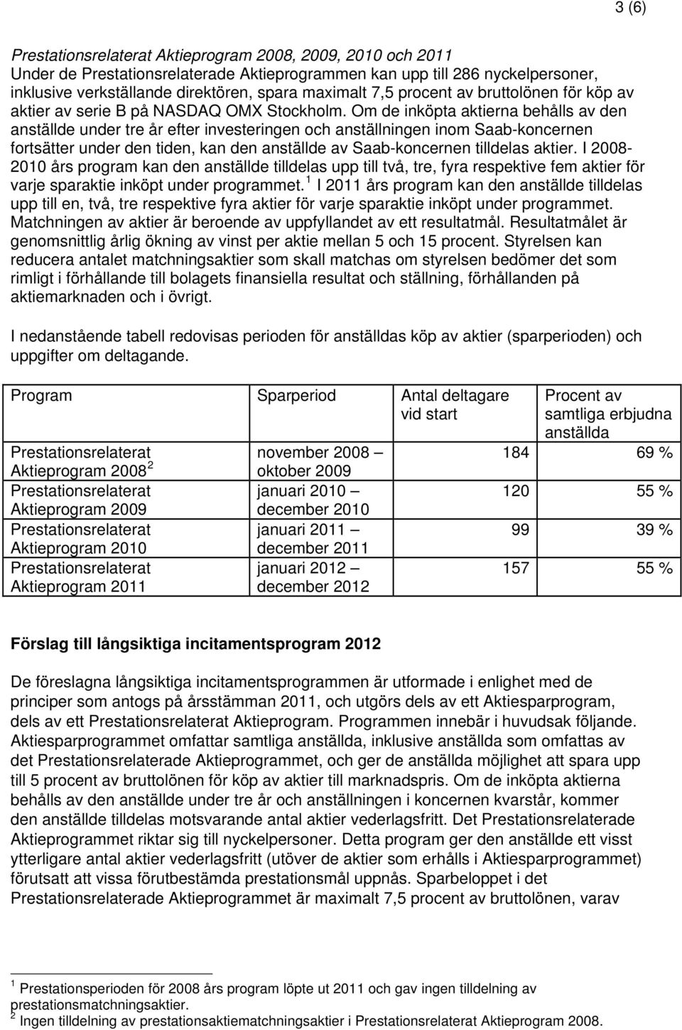 Om de inköpta aktierna behålls av den anställde under tre år efter investeringen och anställningen inom Saab-koncernen fortsätter under den tiden, kan den anställde av Saab-koncernen tilldelas aktier.