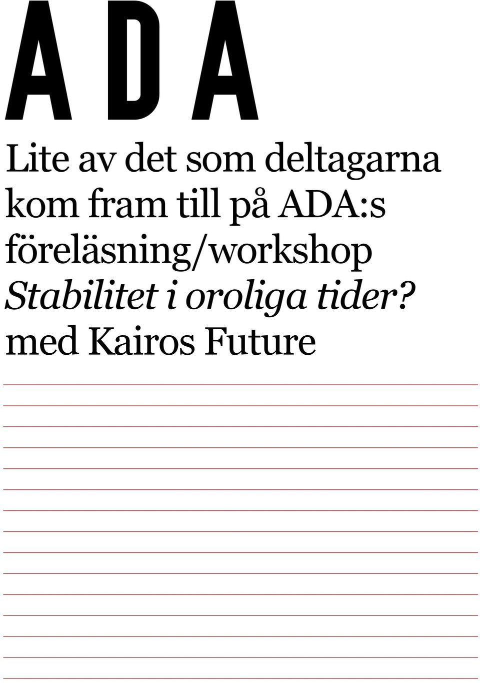 föreläsning/workshop