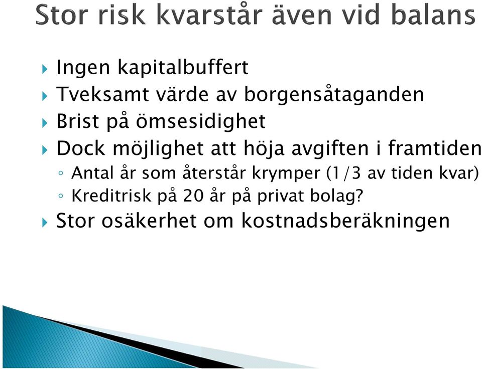 Antal år som återstår krymper (1/3 av tiden kvar) Kreditrisk