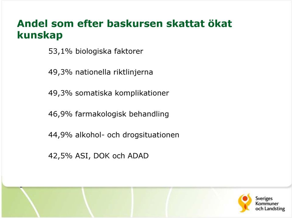 somatiska komplikationer 46,9% farmakologisk behandling