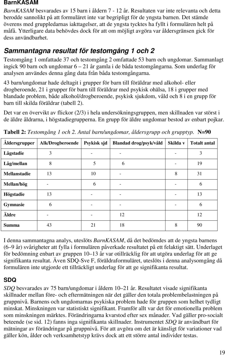 Ytterligare data behövdes dock för att om möjligt avgöra var åldersgränsen gick för dess användbarhet.