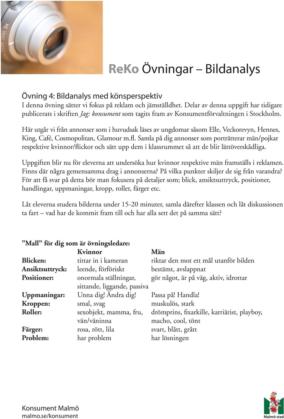 Här utgår vi från annonser som i huvudsak läses av ungdomar såsom Elle, Veckorevyn, Hennes, King, Café, Cosmopolitan, Glamour m.fl.