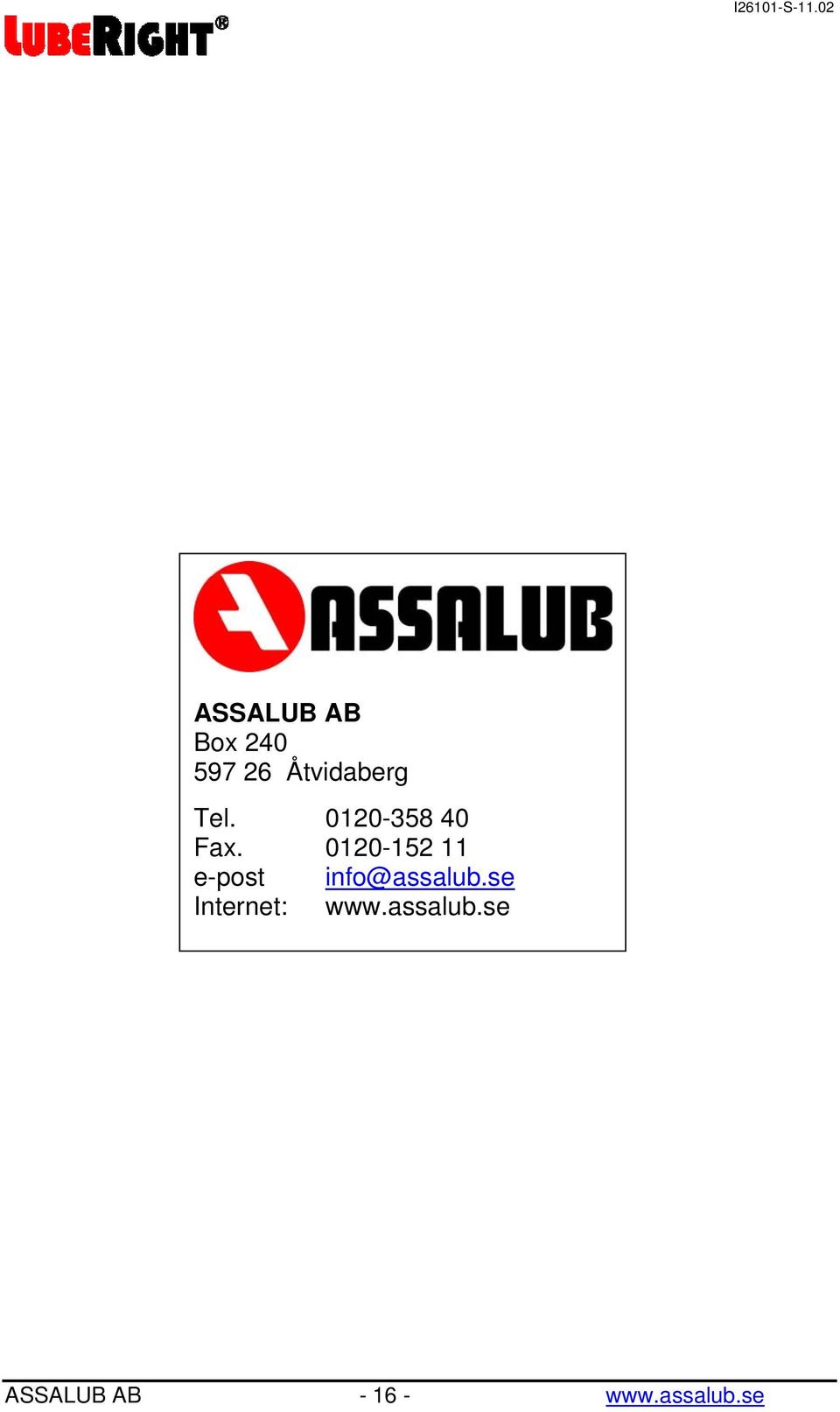 0120-152 11 e-post info@assalub.