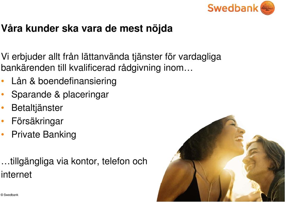 inom Lån & boendefinansiering Sparande & placeringar Betaltjänster