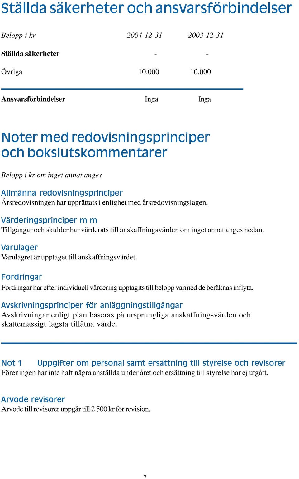 enlighet med årsredovisningslagen. Värderingsprinciper m m Tillgångar och skulder har värderats till anskaffningsvärden om inget annat anges nedan.