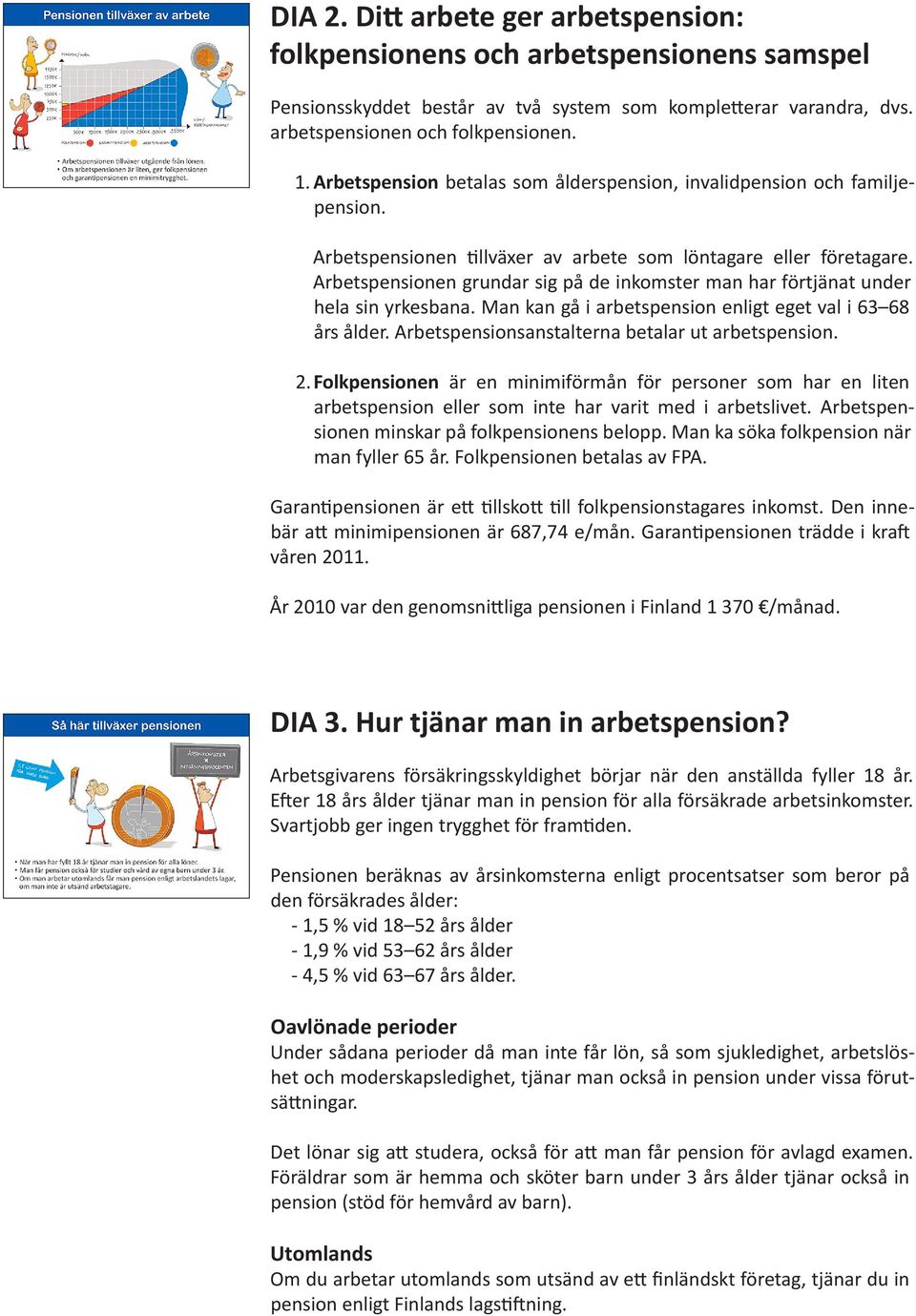 Arbetspensionen grundar sig på de inkomster man har förtjänat under hela sin yrkesbana. Man kan gå i arbetspension enligt eget val i 63 68 års ålder.