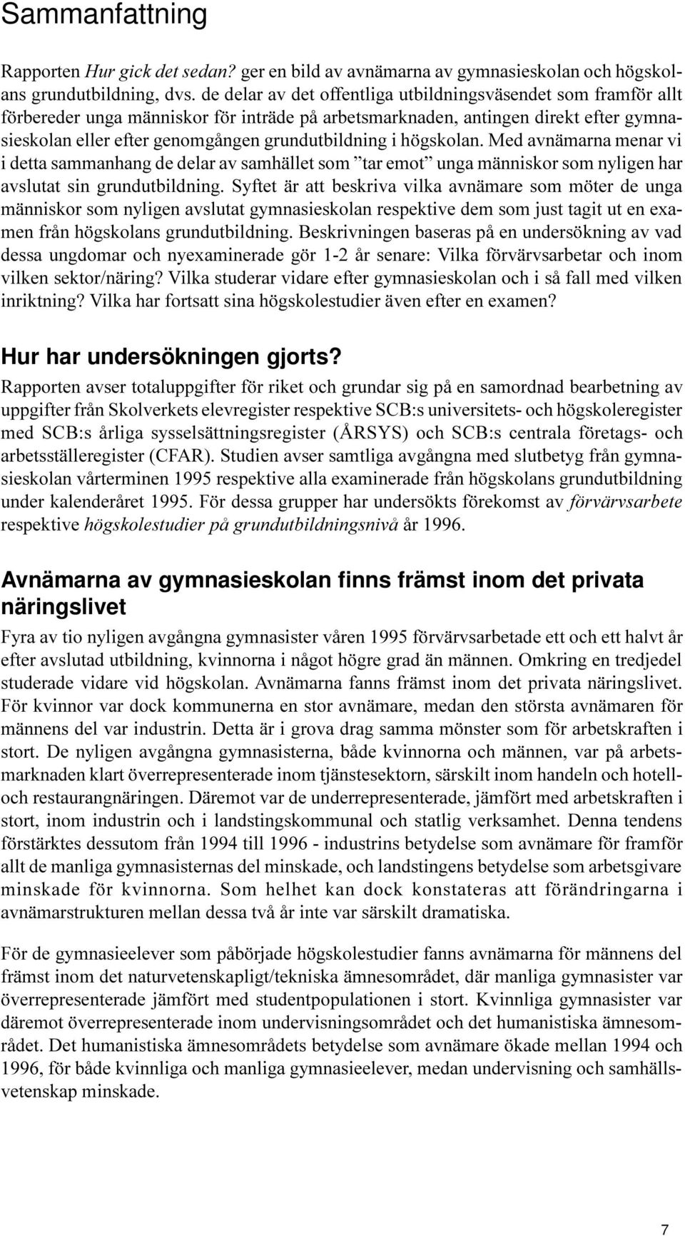 Avnämarna av gymnasieskolan