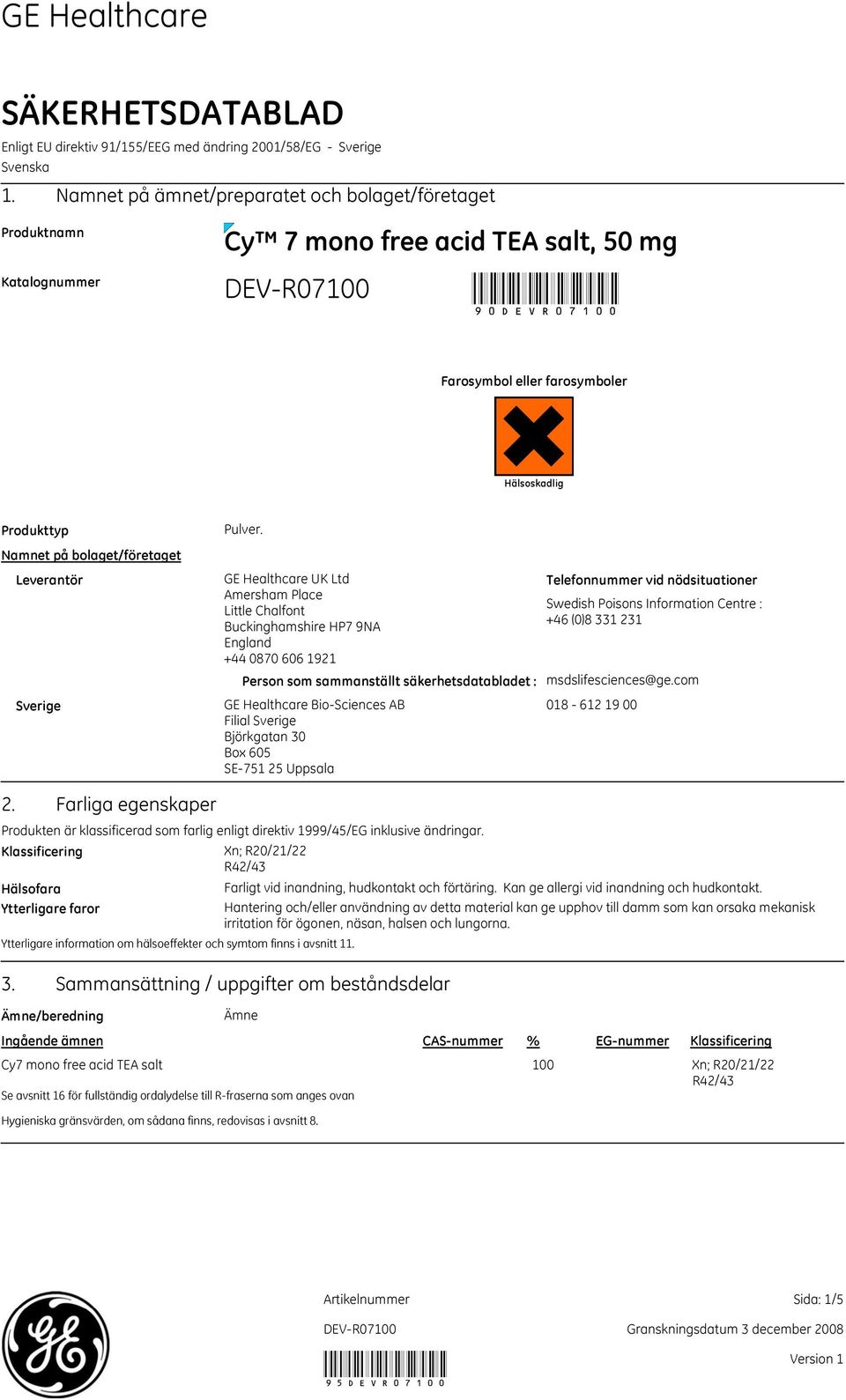 bolaget/företaget Leverantör Sverige Pulver.