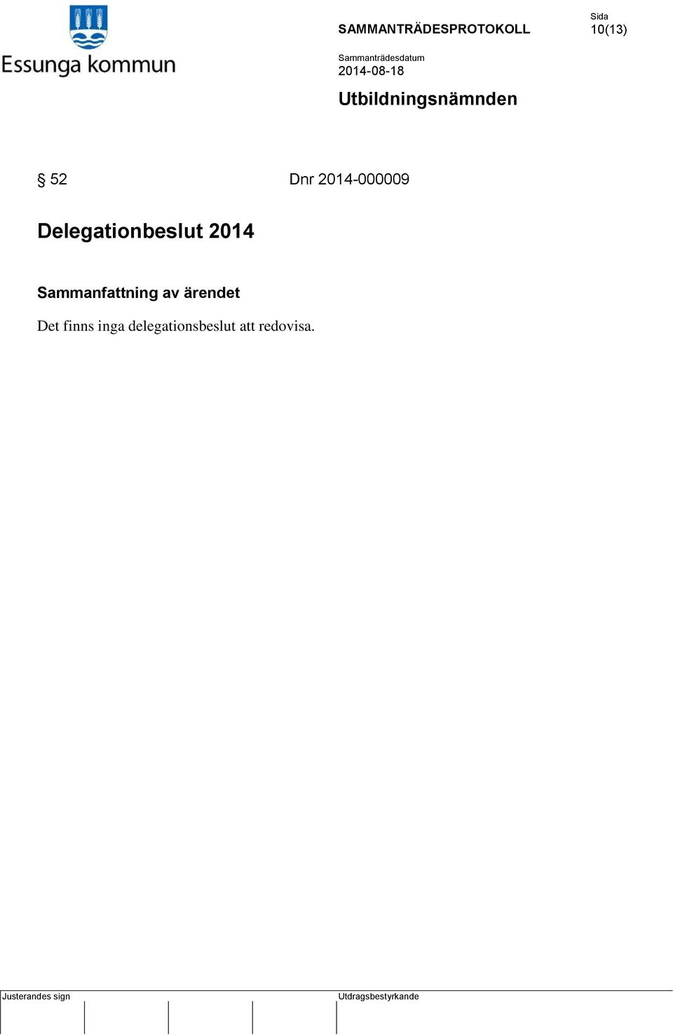 Delegationbeslut 2014