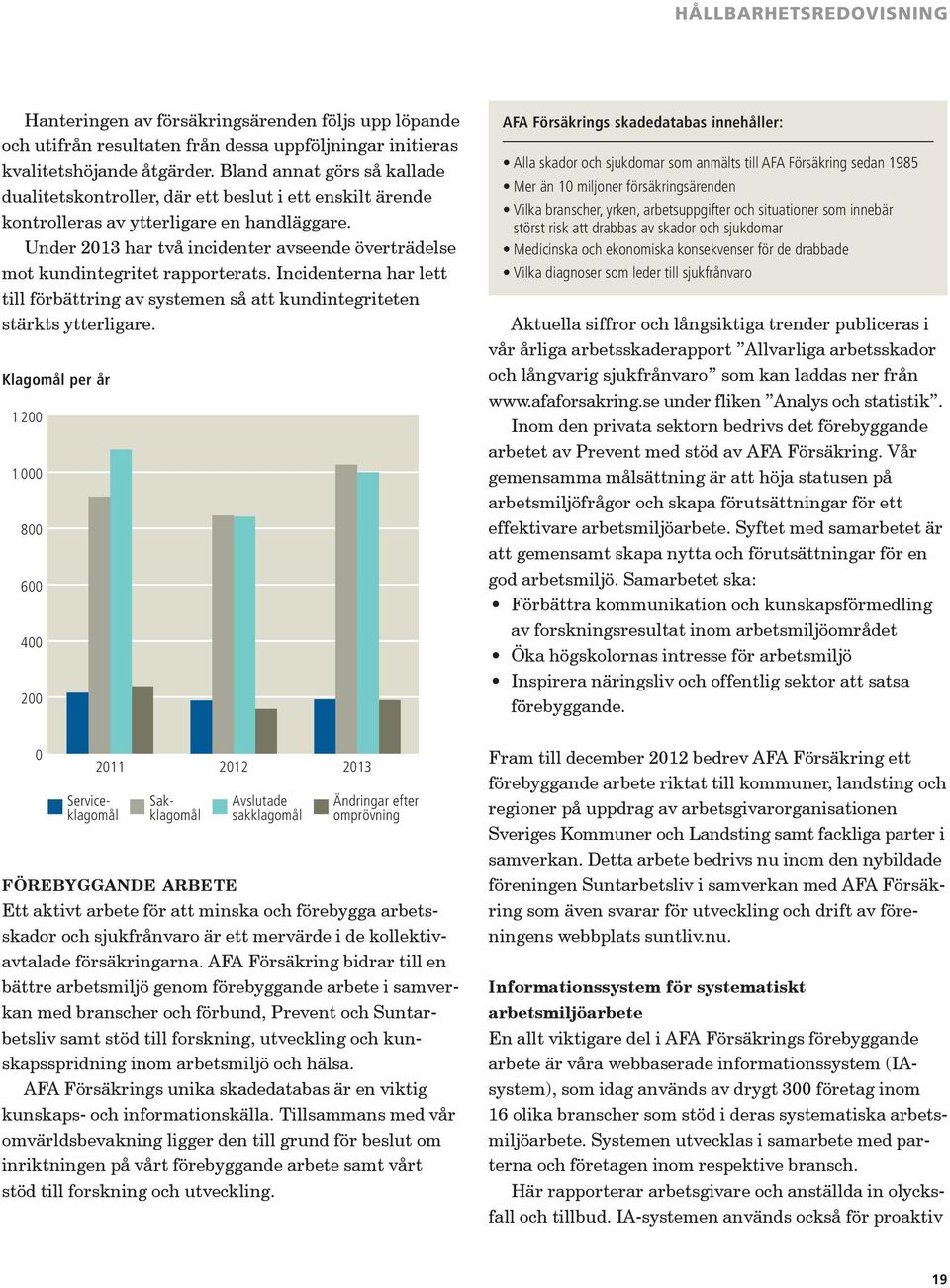 Under 2013 har två incidenter avseende överträdelse mot kundintegritet rapporterats. Incidenterna har lett till förbättring av systemen så att kundintegriteten stärkts ytterligare.