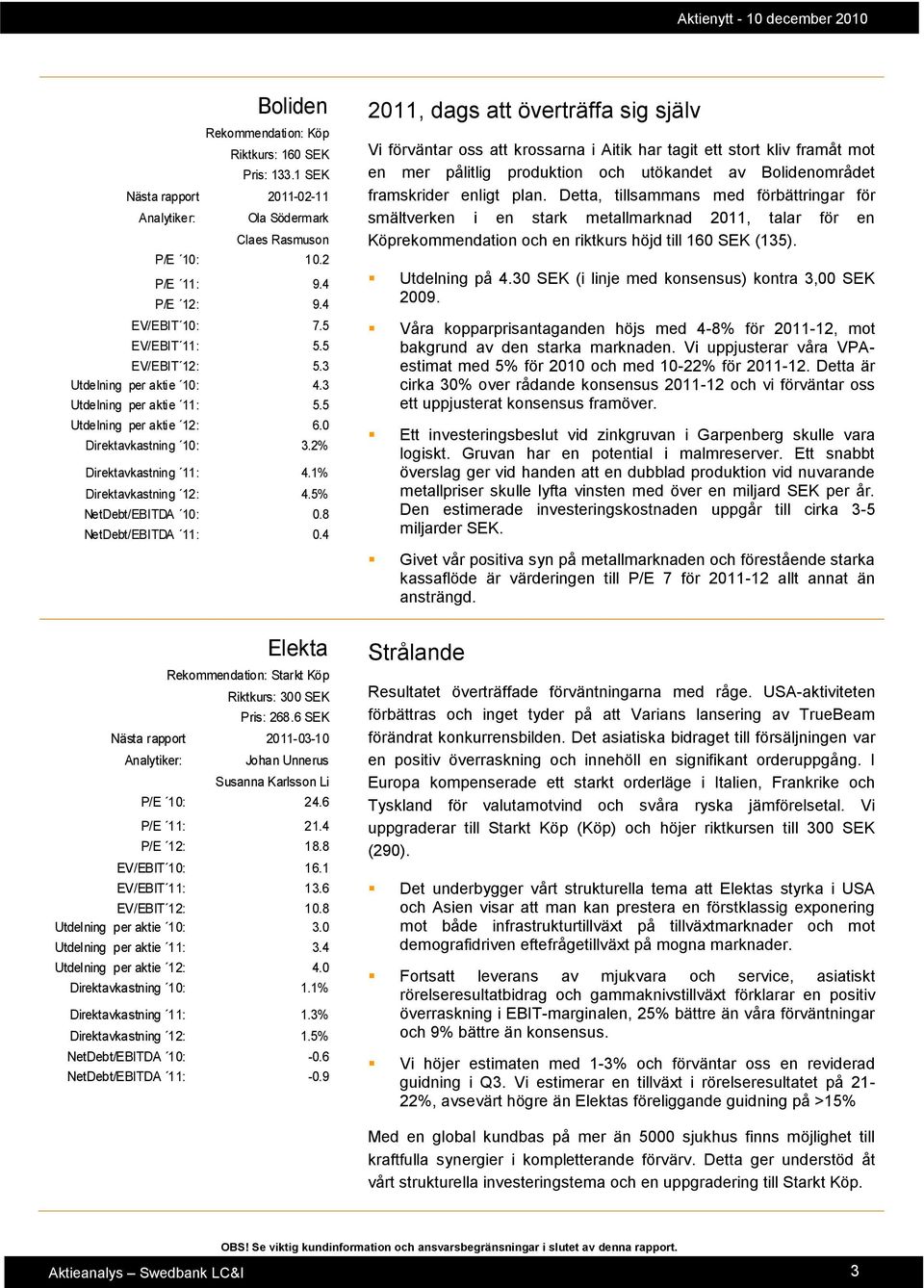 5% NetDebt/EBITDA 10: 0.8 NetDebt/EBITDA 11: 0.