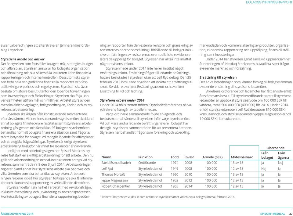 Dessutom ska styrelsen behandla och godkänna finansiella rapporter och fastställa viktigare policies och regelsystem.