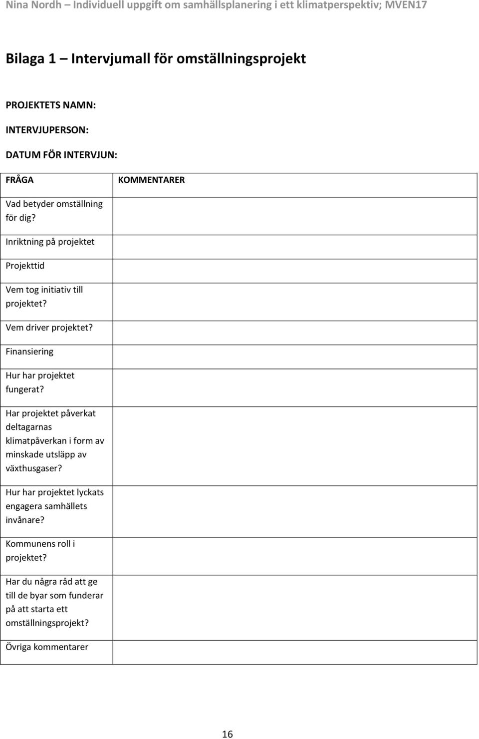 Har projektet påverkat deltagarnas klimatpåverkan i form av minskade utsläpp av växthusgaser?