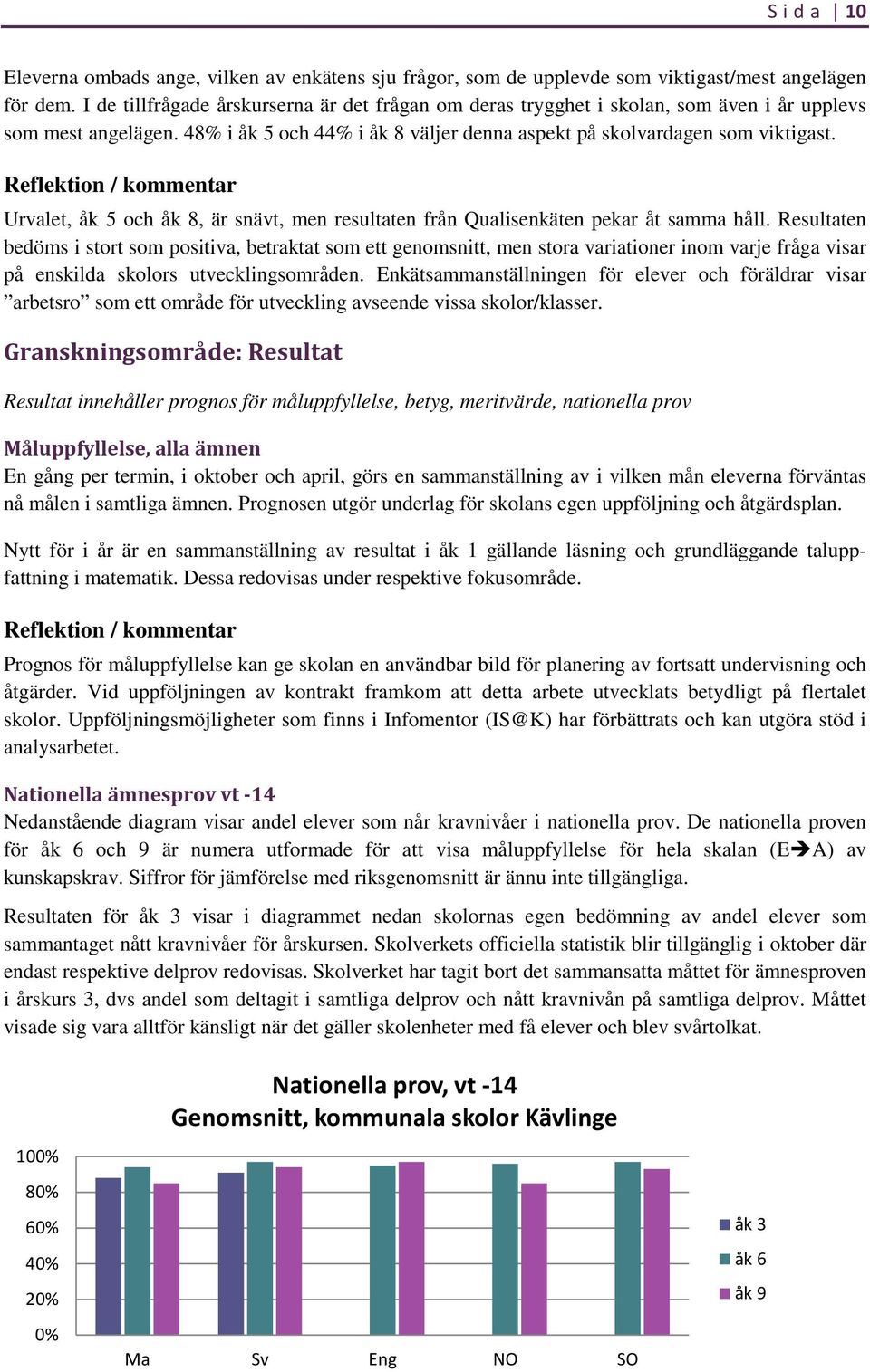 Urvalet, åk 5 och åk 8, är snävt, men resultaten från Qualisenkäten pekar åt samma håll.