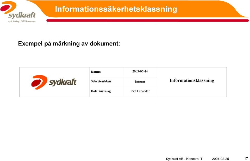Sekretessklass Internt