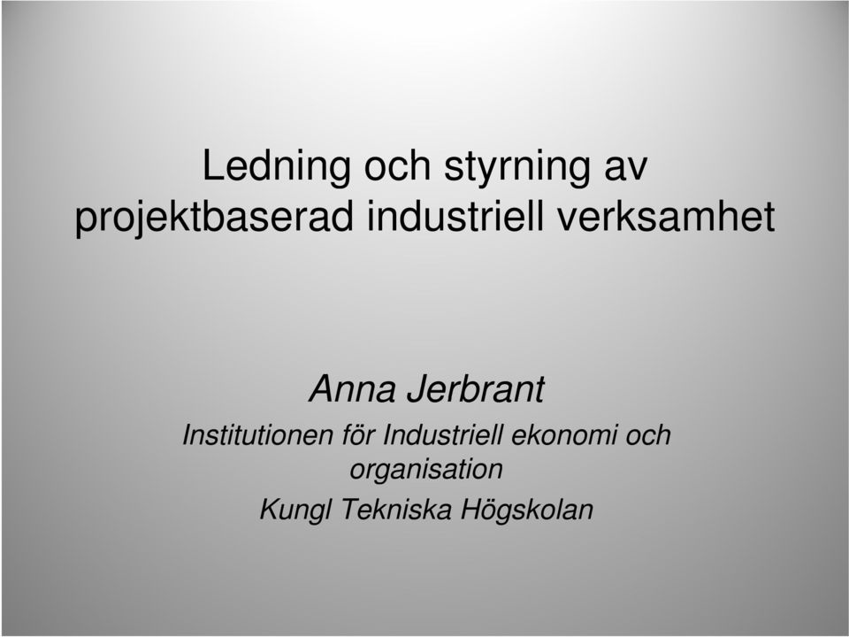 verksamhet Institutionen för
