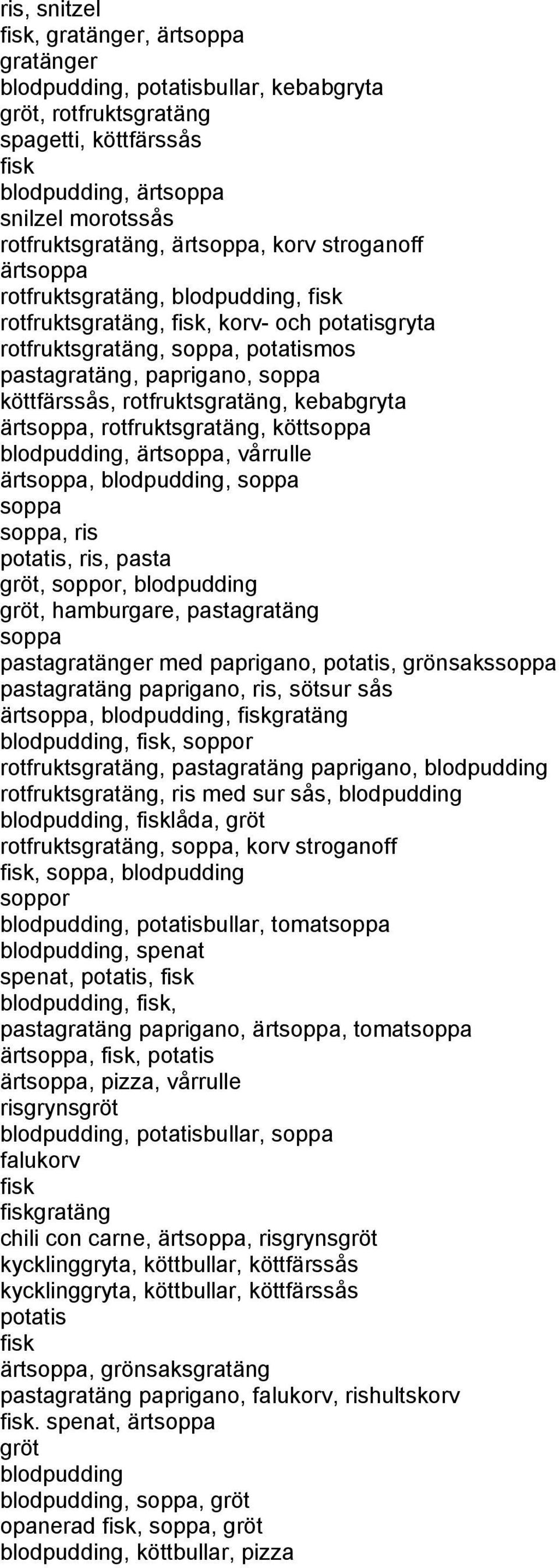 rotfruktsgratäng, kebabgryta ärtsoppa, rotfruktsgratäng, köttsoppa blodpudding, ärtsoppa, vårrulle ärtsoppa, blodpudding, soppa soppa soppa, ris potatis, ris, pasta gröt, soppor, blodpudding gröt,