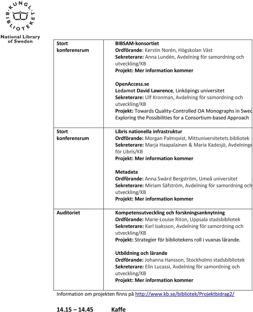 Consortium-based Approach Stort Libris nationella infrastruktur Ordförande: Morgan Palmqvist, Mittuniversitetets bibliotek Sekreterare: Marja Haapalainen & Maria Kadesjö, Avdelningen för Libris/KB