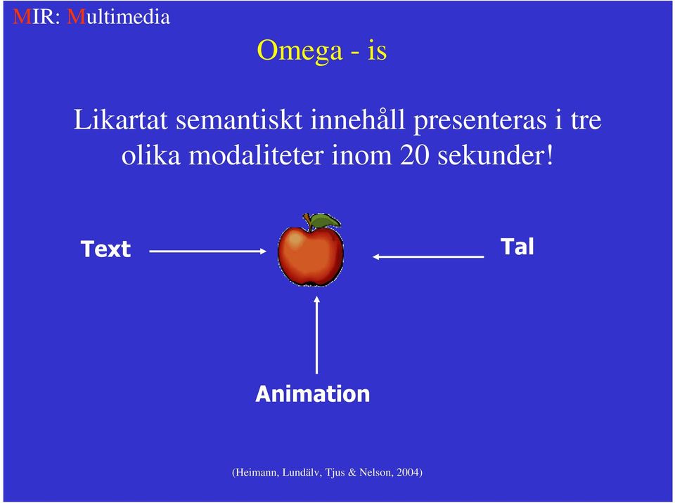 olika modaliteter inom 20 sekunder!