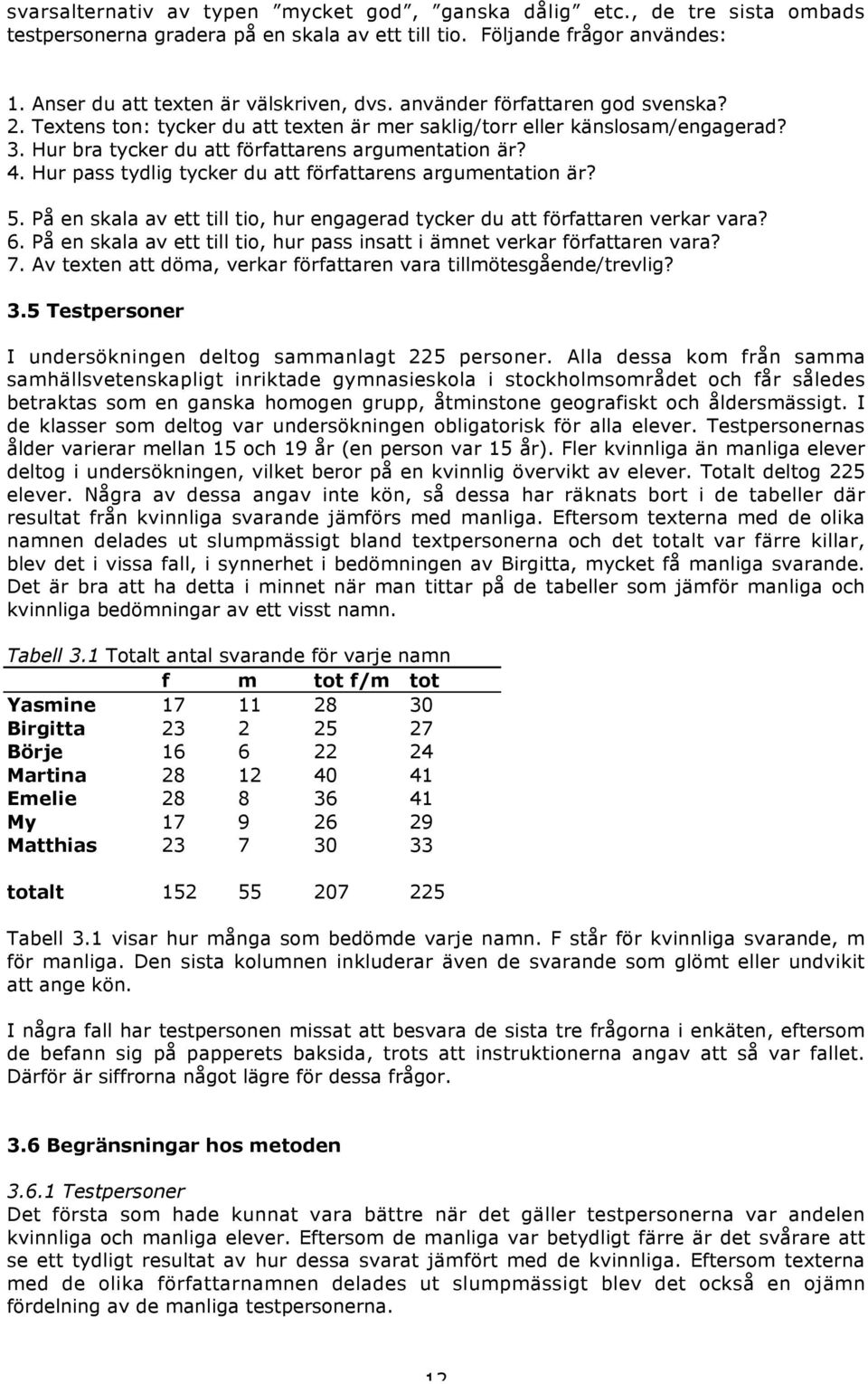 Hur pass tydlig tycker du att författarens argumentation är? 5. På en skala av ett till tio, hur engagerad tycker du att författaren verkar vara? 6.