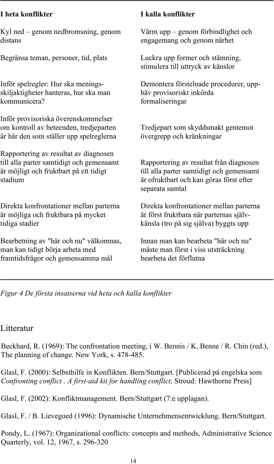 möjligt och fruktbart på ett tidigt stadium Direkta konfrontationer mellan parterna är möjliga och fruktbara på mycket tidiga stadier Bearbetning av "här och nu" välkomnas, man kan tidigt börja
