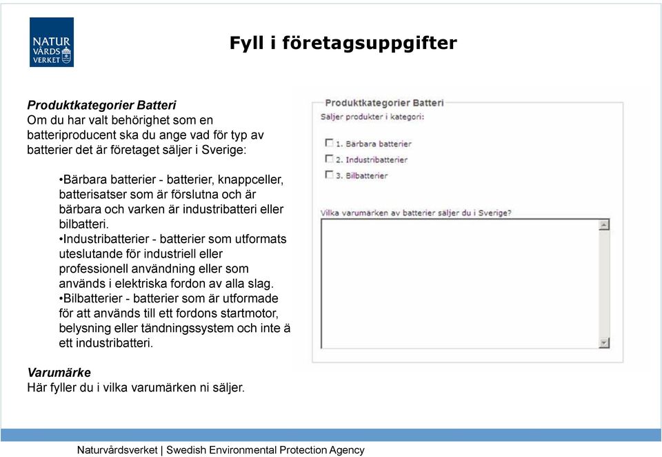 Industribatterier - batterier som utformats uteslutande för industriell eller professionell användning eller som används i elektriska fordon av alla slag.