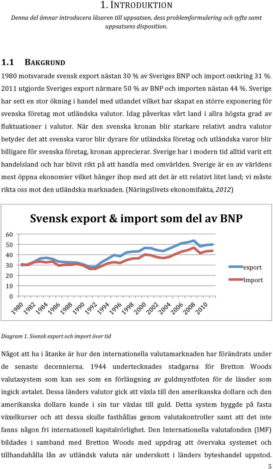 Sverige har sett en stor ökning i handel med utlandet vilket har skapat en större exponering för svenska företag mot utländska valutor.