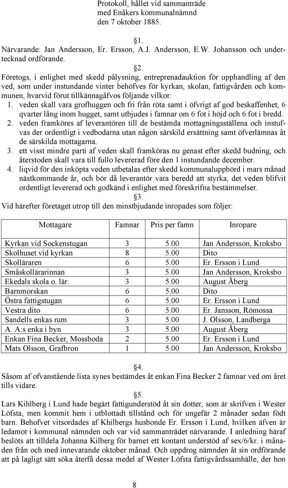 tillkännagåfvos följande vilkor: 1.