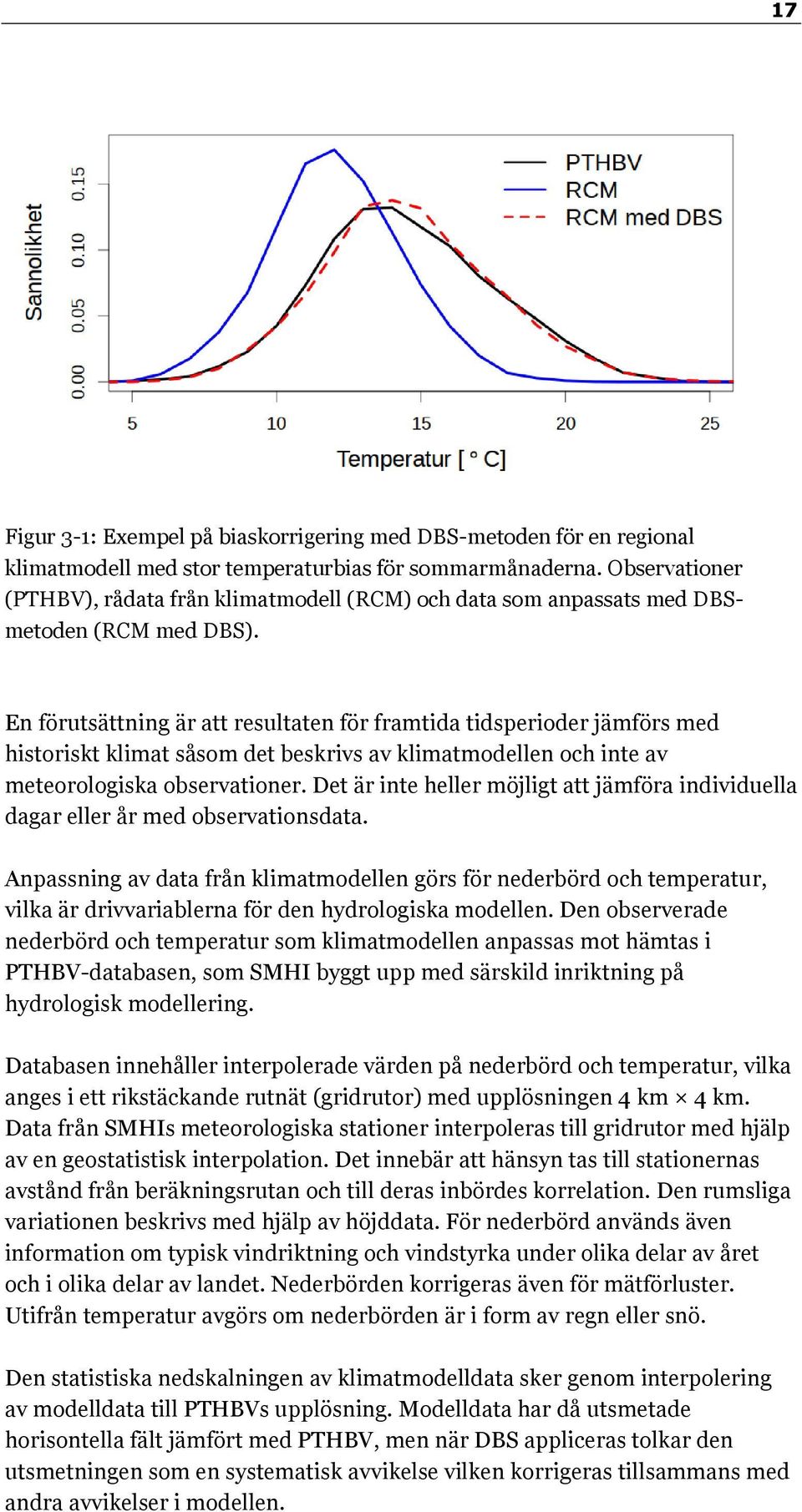 En förutsättning är att resultaten för framtida tidsperioder jämförs med historiskt klimat såsom det beskrivs av klimatmodellen och inte av meteorologiska observationer.