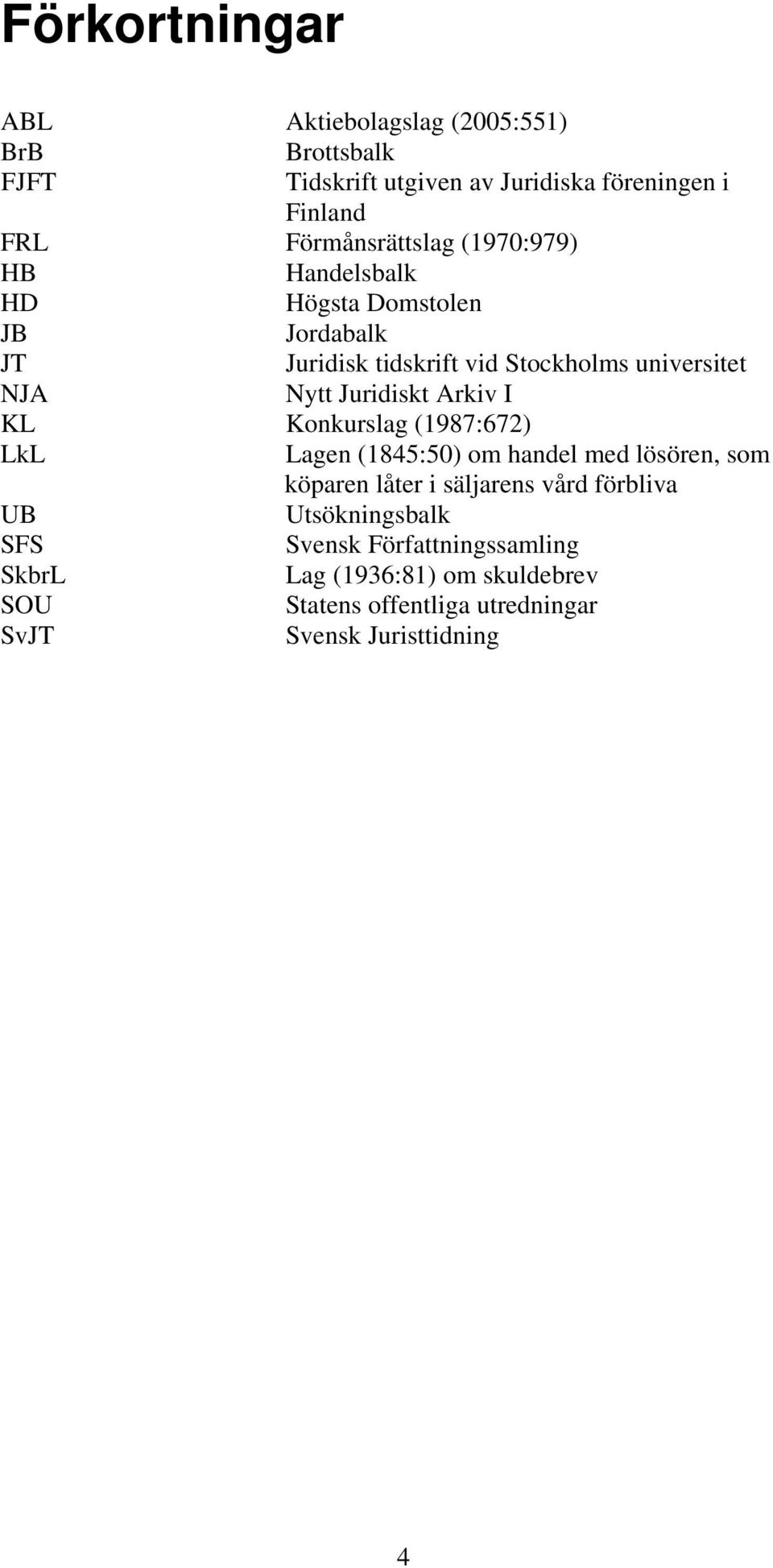 Nytt Juridiskt Arkiv I KL Konkurslag (1987:672) LkL Lagen (1845:50) om handel med lösören, som köparen låter i säljarens vård