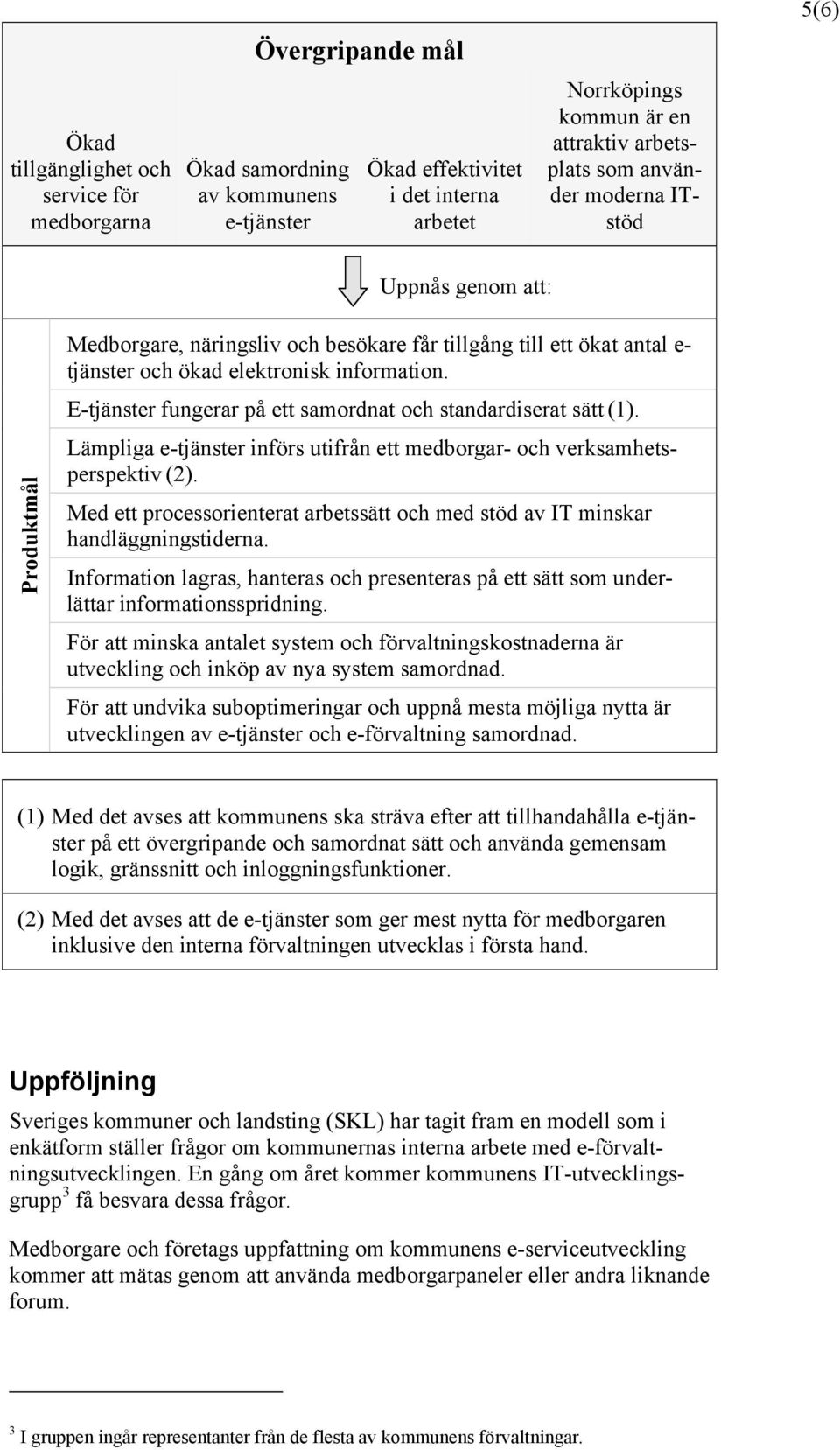 E-tjänster fungerar på ett samordnat och standardiserat sätt (1). Lämpliga e-tjänster införs utifrån ett medborgar- och verksamhetsperspektiv (2).