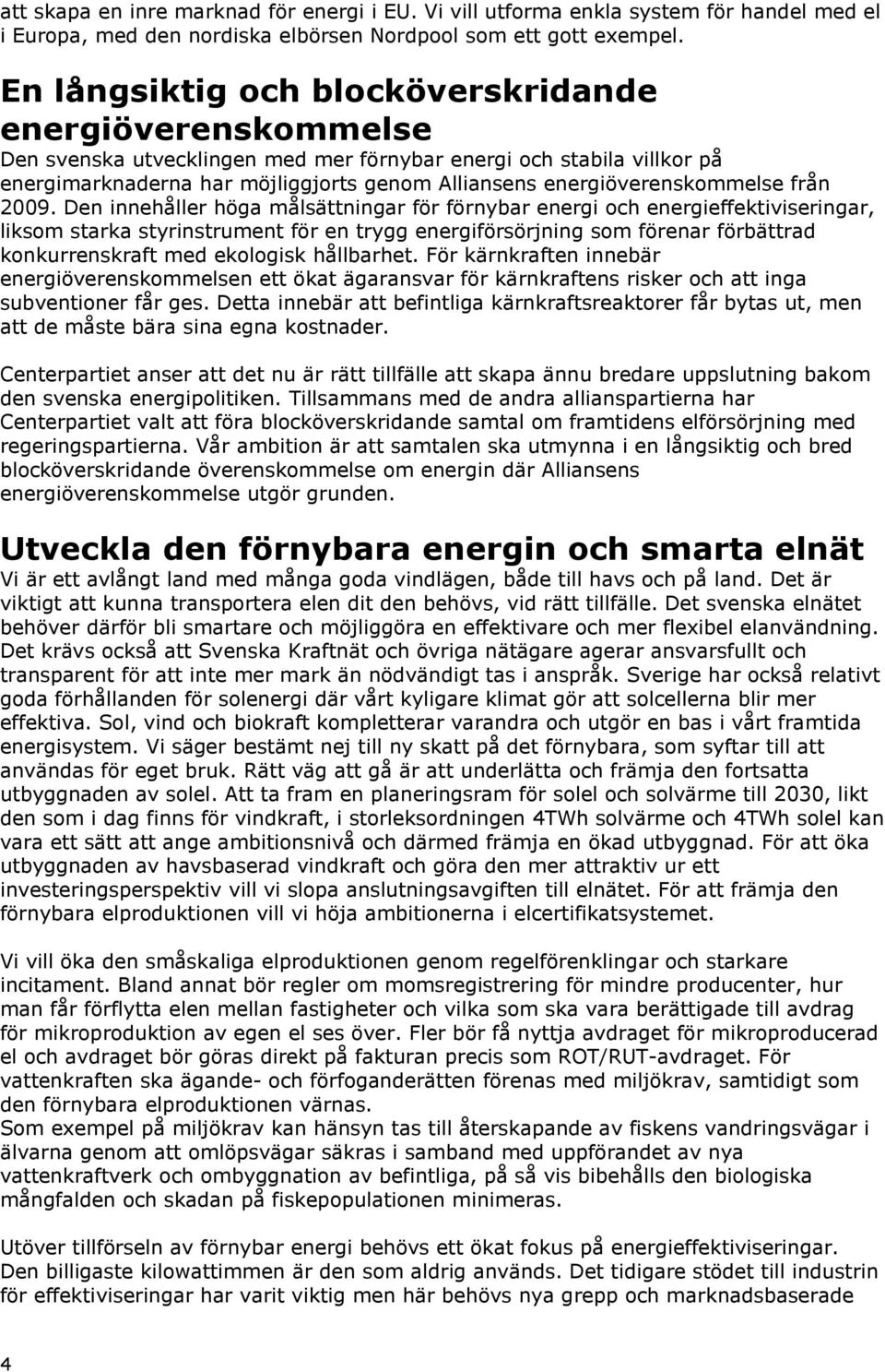 energiöverenskommelse från 2009.
