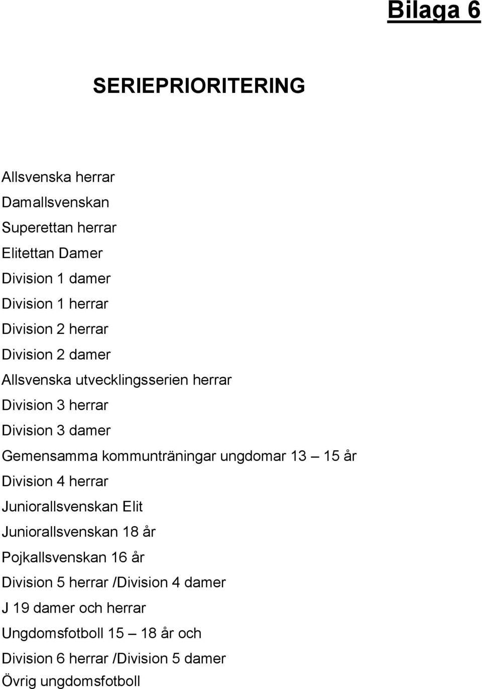 kommunträningar ungdomar 13 15 år Division 4 herrar Juniorallsvenskan Elit Juniorallsvenskan 18 år Pojkallsvenskan 16 år