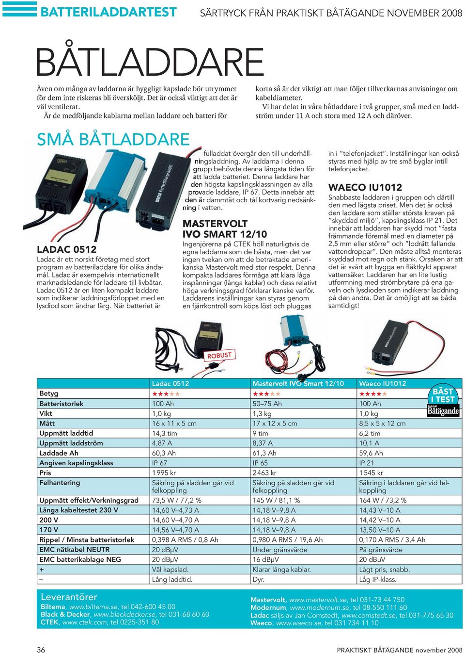 Är de medföljande kablarna mellan laddare och batteri för SMÅ BÅTLADDARE LADAC 0512 Ladac är ett norskt företag med stort program av batteriladdare för olika ändamål.