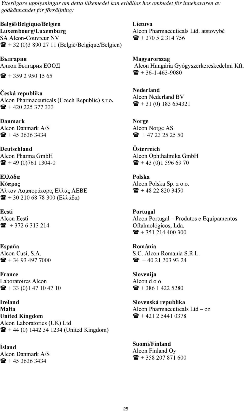 Pharmaceuticals (Czech Republic) s.r.o.