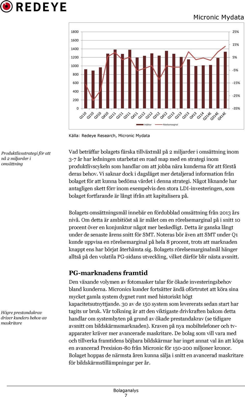 deras behov. Vi saknar dock i dagsläget mer detaljerad information från bolaget för att kunna bedöma värdet i denna strategi.