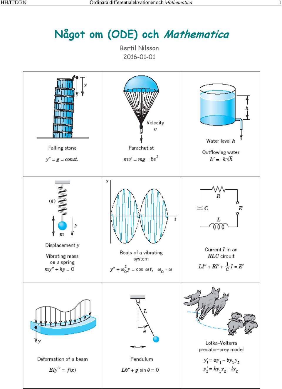 Mathematica 1 Något om (ODE)