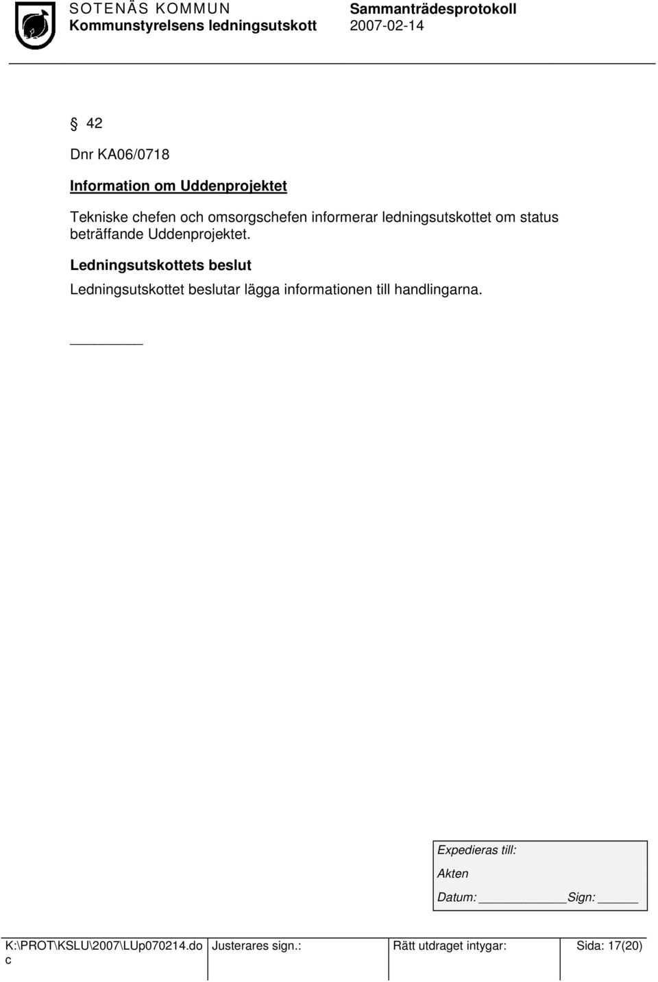 Uddenprojektet.