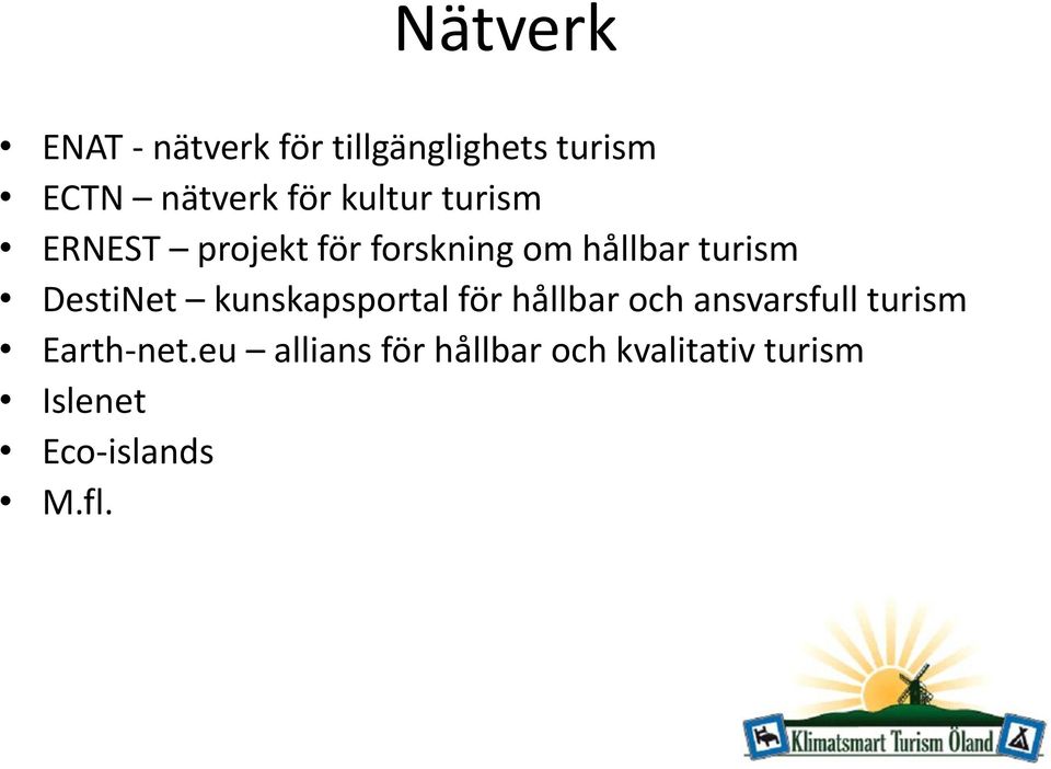 DestiNet kunskapsportal för hållbar och ansvarsfull turism