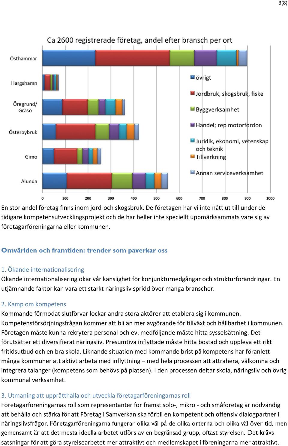 Omvärlden och framtiden: trender som påverkar oss 1. Ökande internationalisering Ökande internationalisering ökar vår känslighet för konjunkturnedgångar och strukturförändringar.