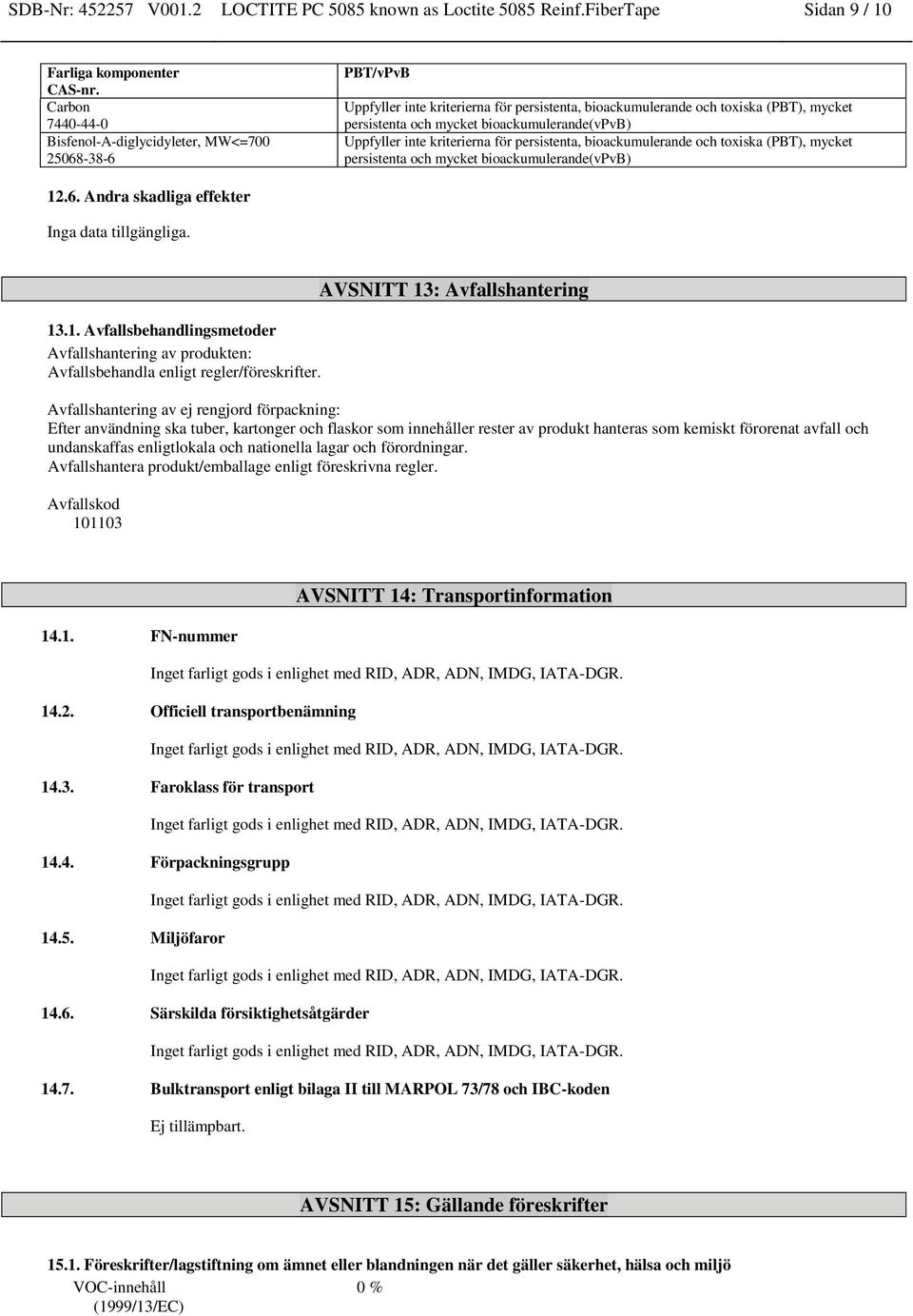 persistenta, bioackumulerande och toxiska (PBT), mycket persistenta och mycket bioackumulerande(vpvb) 12