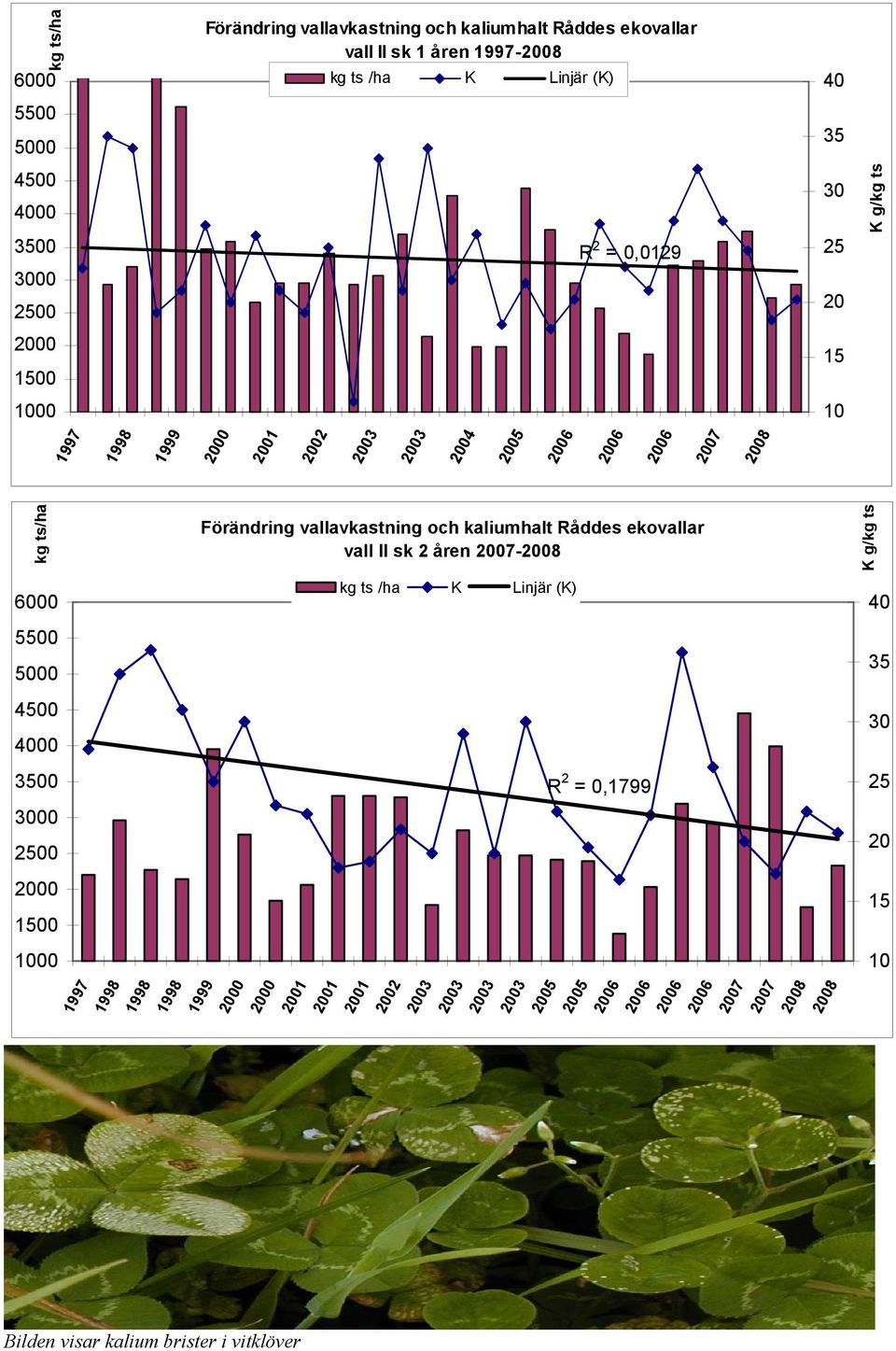 4500 Förändring vallavkastning och kaliumhalt Råddes ekovallar