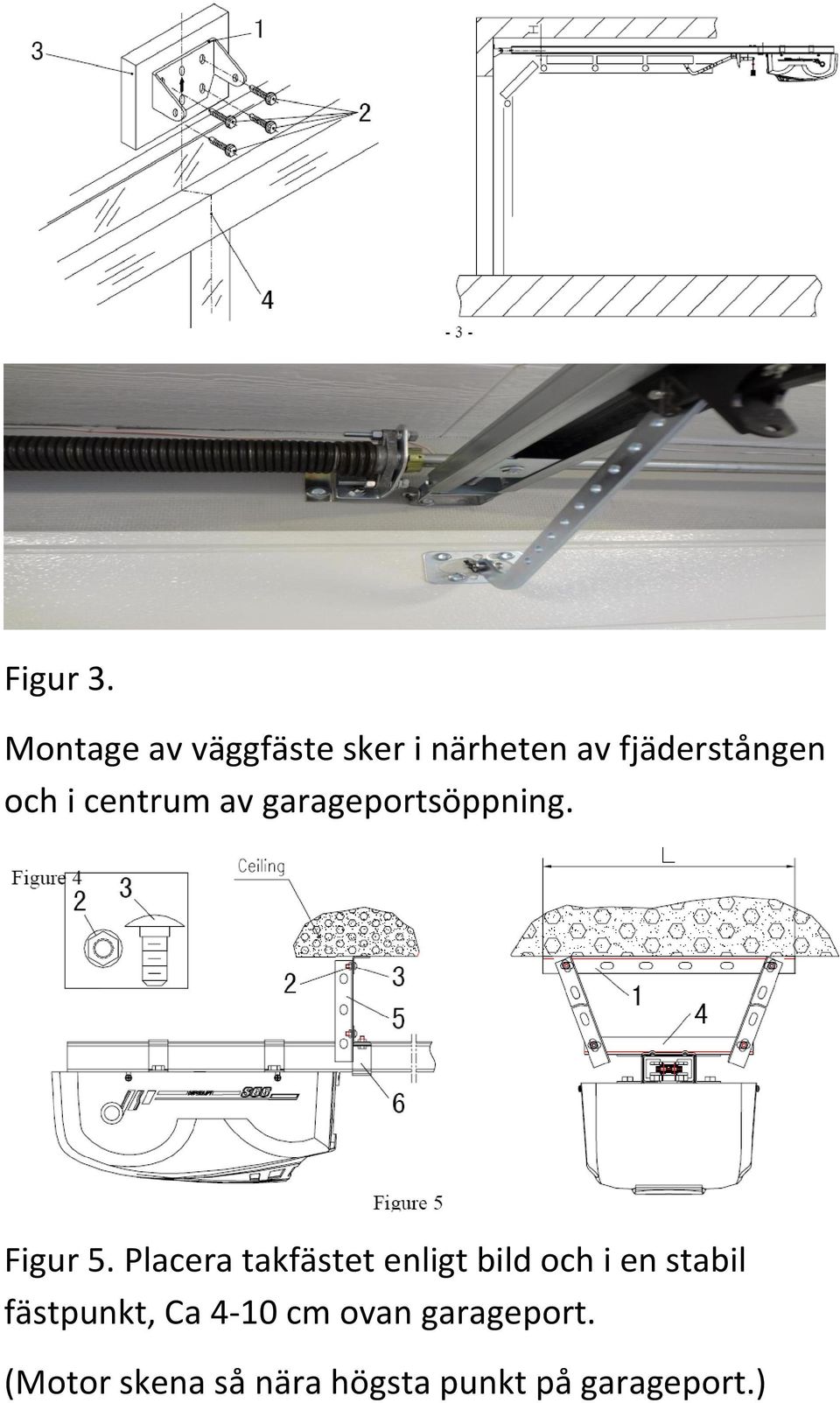 centrum av garageportsöppning. Figur 5.