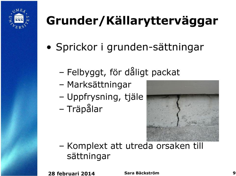 Marksättningar Uppfrysning, tjäle Träpålar
