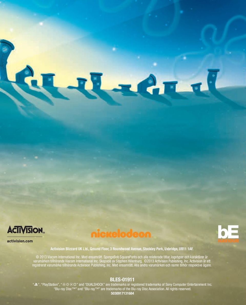 2013 Activision Publishing, Inc. Activision är ett registrerat varumärke tillhörande Activision Publishing, Inc. Med ensamrätt.